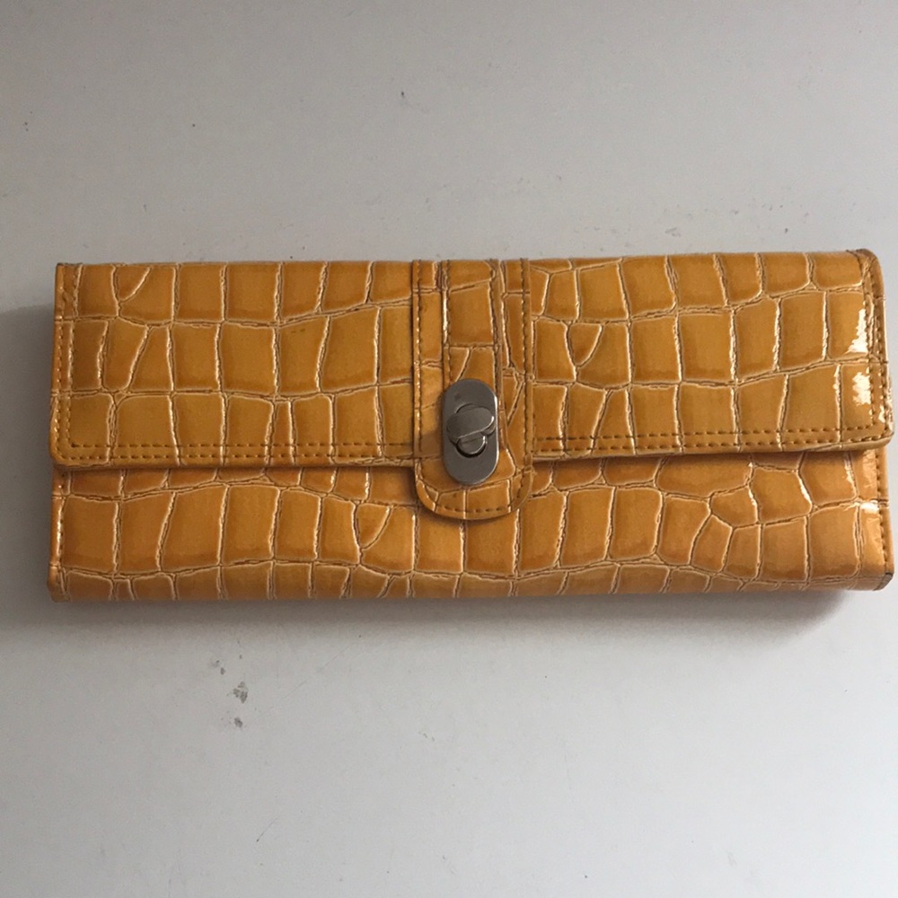 Unique Extra Long Yellow Bi Fold Wallet